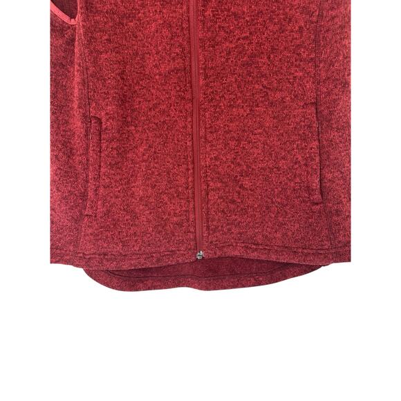 Orvis Women's Vest Red Microfleece Outdoor Gorpcore Full Zip Mockneck Medium - Picture 4 of 11